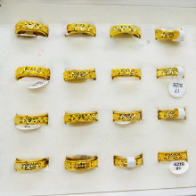 跨境电商饰品出口外贸男士黄金色转动戒指wish货源夜市地摊手饰品