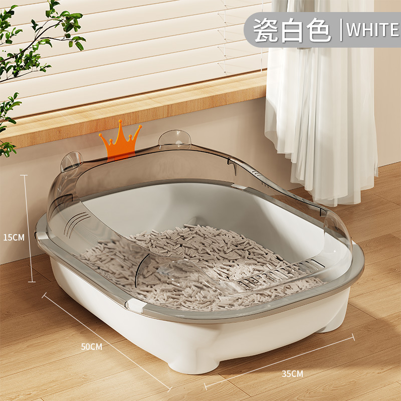 Taja de arena para gatos extra grande anti-splash extra grande abierto semicerrado inodoro para gatos productos para mascotas fábrica directa