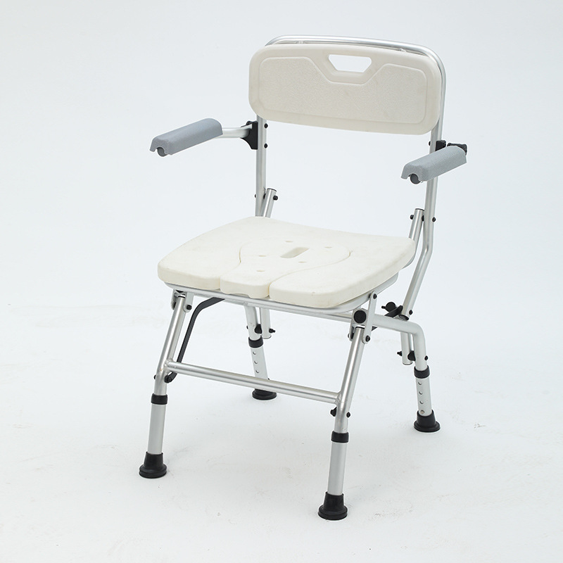 Las mujeres embarazadas de edad avanzada Silla de baño plegable Silla de baño práctico taburete de baño con discapacidad elevación de aleación de aluminio