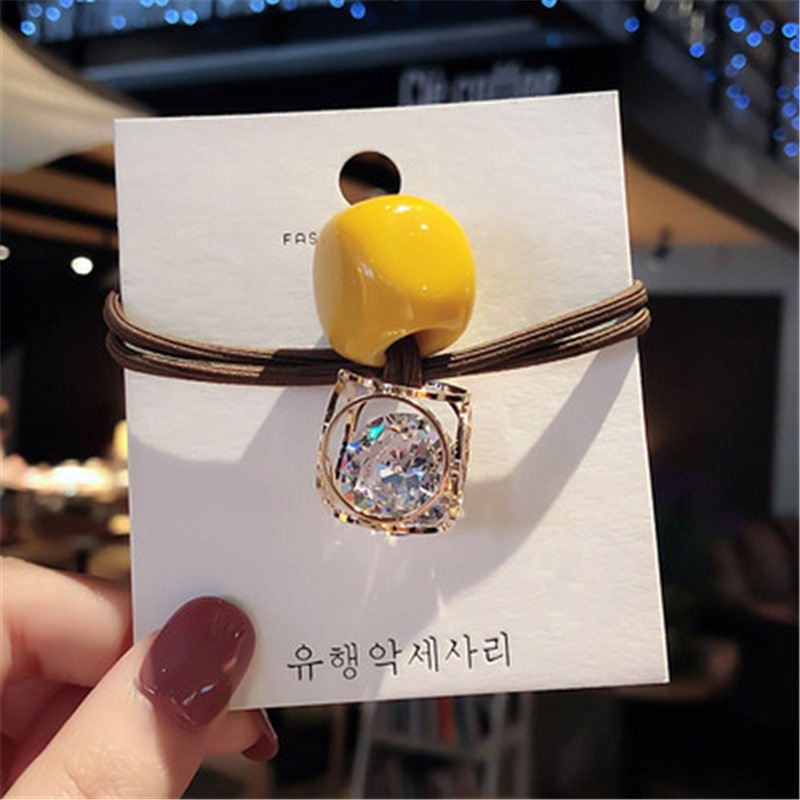 Yellow hollow crystal hair rope