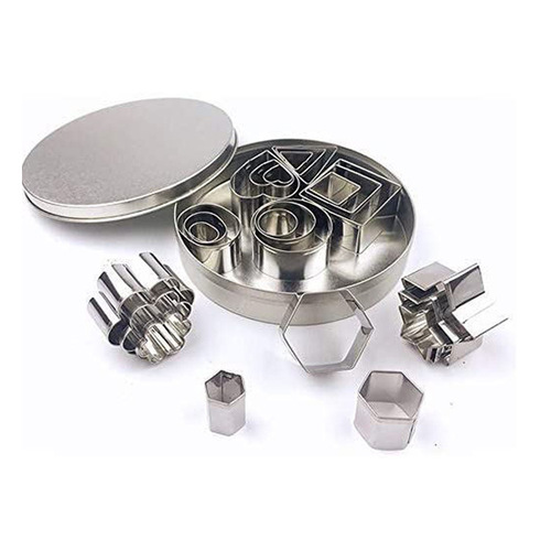 Cross-border mini cookie mold 24-piece set stainless steel geometric shape mold DIY clay tool set