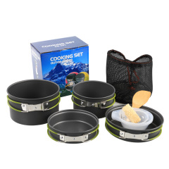 DS-301 Outdoor Cookware Set, 2-3 Person Camping Cookware Set, Portable Outdoor Cookware, Outdoor Stove Cookware Set