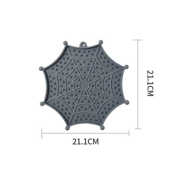 Spider web-shaped slow-feeding plate-grey (minimum order of 500 sets)
