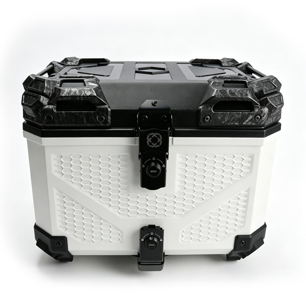 45L Motorcycle High-Strength Abs Quick-Release Waterproof and Anti-Collision Storage Box, Universal Large-Capacity Storage Tail Box for Electric Vehicles