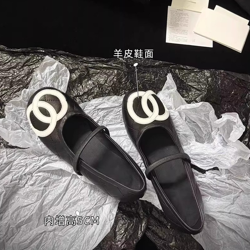 现货秒发！小香风内增高浅口单鞋新款平底鞋一脚蹬配裙子仙女风秋|undefined