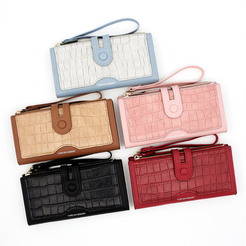 New long women's wallet fashion simple stone pattern pu women's wallet wallet large capacity clutch wholesale