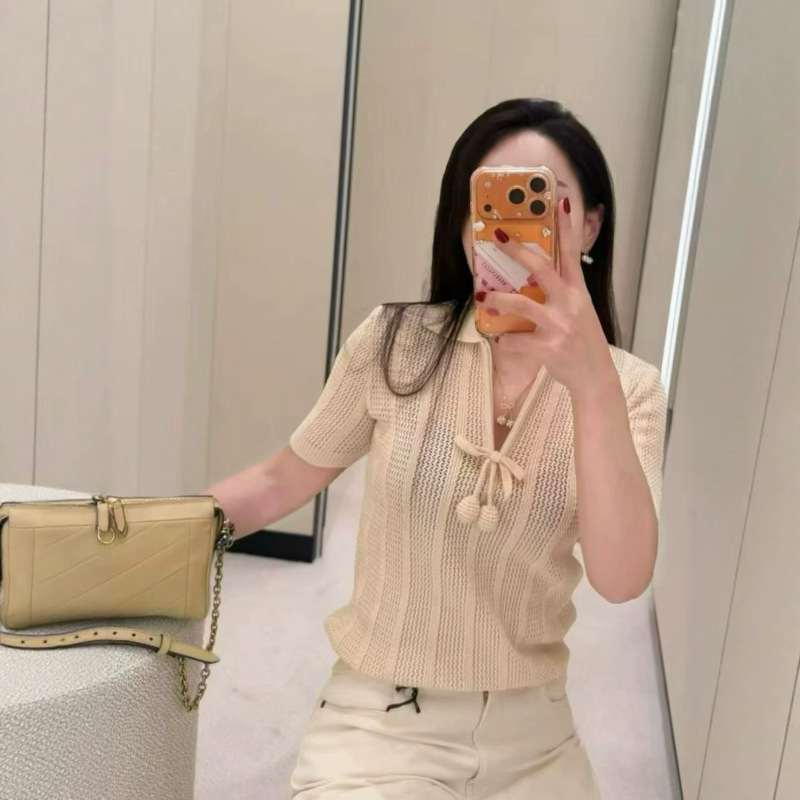 2026 Summer New Style Va Nanyou Factory Fresh and Gentle Girl-Style Hollow-Out Simple Three-Dimensional Decorative Knit Top 2026 Summer New Style Va Nanyou Factory Fresh and Gentle Girl-Style Hollow-Out Simple Three-Dimensional Decorative Knit Top