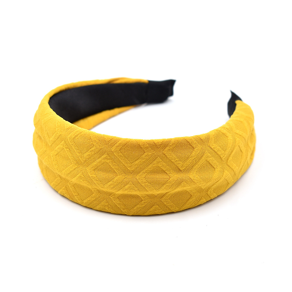 New Fabric Knitted Lattice Solid Color Headband Wholesale Nihaojewelry display picture 5