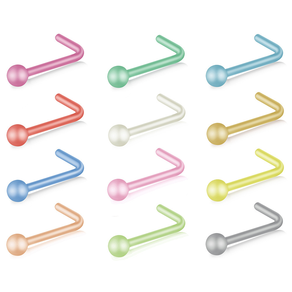 Simple Style Solid Color Arylic Nose studs 12 Pieces