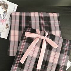 小田町jkユニフォームオリジナル柄スカート【粉雾海】アカデミック风女ミリタリースカート黒ピンク学生