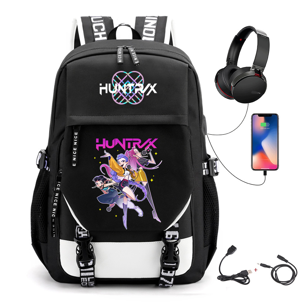 Comercio exterior transfronterizo KPOP Caza de brujas película impresión perimetral mochila mochila escolar mochila USB