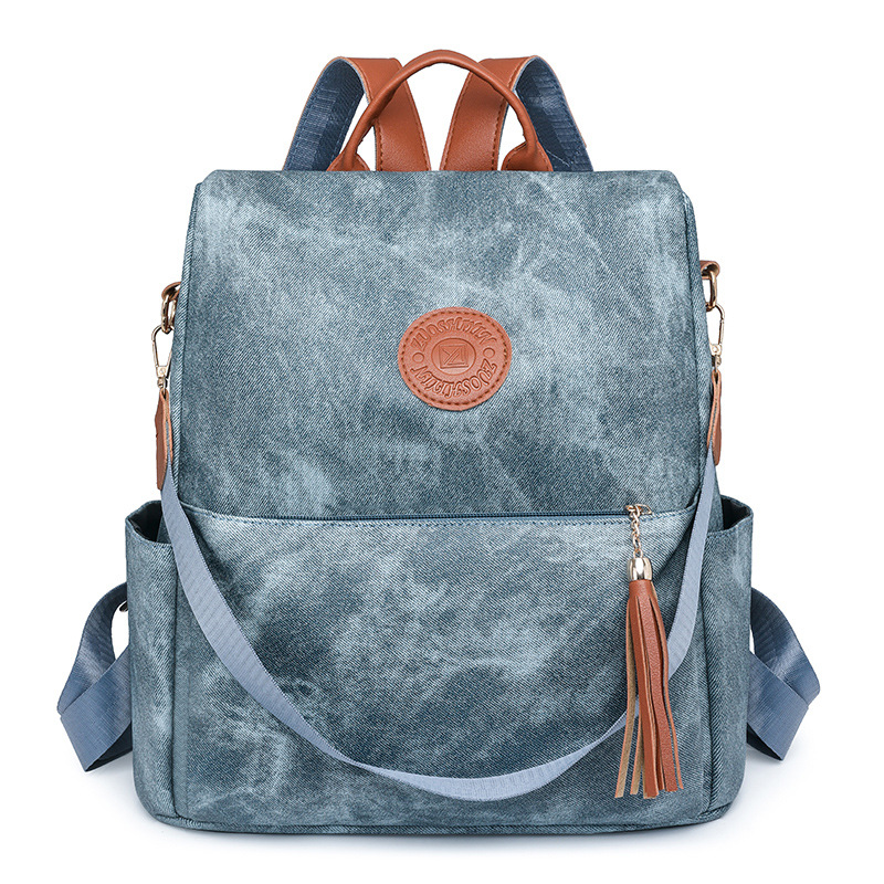 Mochila antirrobo para mujer nueva transfronteriza, mochila de viaje de cuero suave multifuncional versátil de moda, mochila escolar de doble uso al por mayor