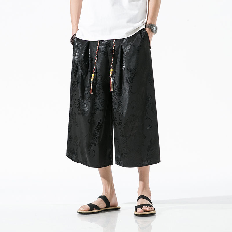 Doo vestido masculino estilo retro Hanfu Xianqi delgado seda de hielo marca de moda traje Tang estilo chino de moda ropa de hombre de moda verano image 9