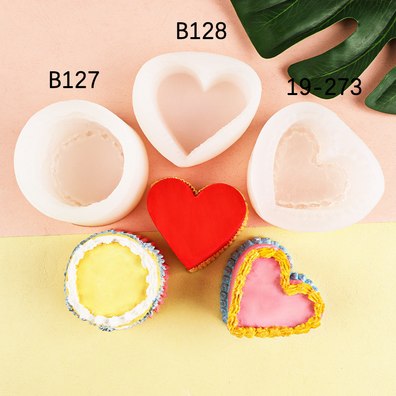 Decoración de la torta tridimensional amor pastel molde de silicona DIY creativo en forma de corazón aromaterapia yeso decoración de la vela del molde