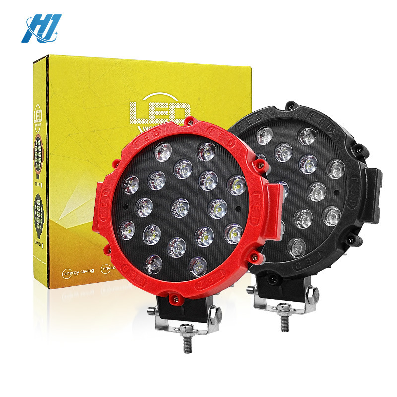 7-inch 51W Car Off-Road Work Light LED Retrofit Spot Light Truck Front Bar Light Truck Top Light Repair Light