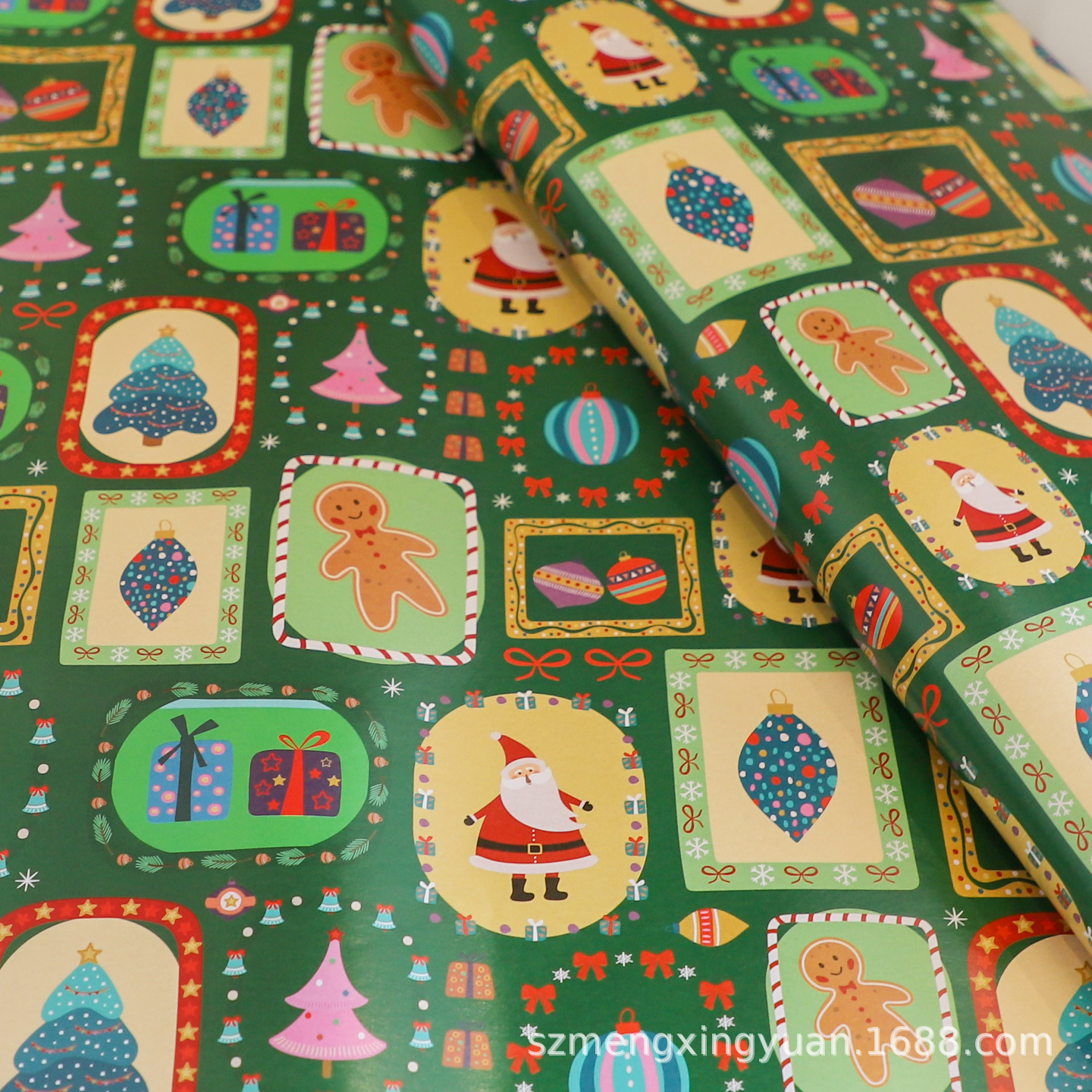 Papel de regalo de Navidad de alto valor cartón de dibujos animados caja de regalo de cumpleaños para niños Papel de embalaje de cuero de nuez de paz