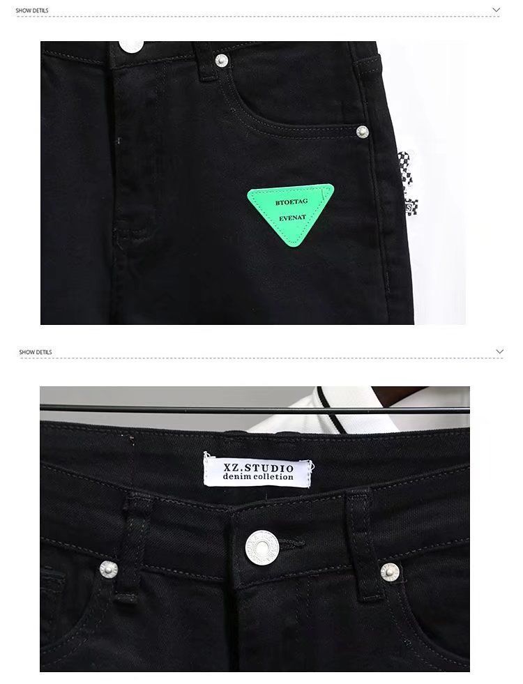 Summer Denim Shorts For Men Trendy High End Retro Casual Distressed Wash Slim Fit Five Point_mkmklike.com