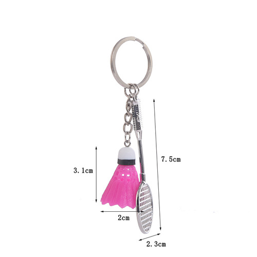 New badminton tennis keychain car key bag pendant sports souvenir alloy pendant