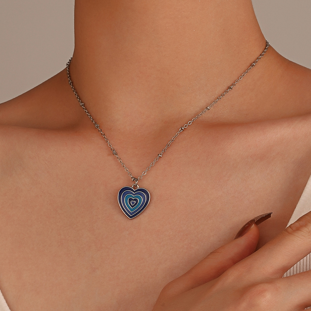Necklace Classification Retro Heart Shape Alloy Enamel Women's Necklace