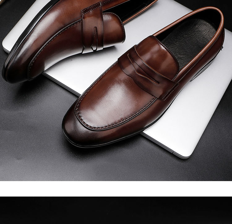 Zakelijke herenschoenen leren instappers loafers met franjes_voghion.com