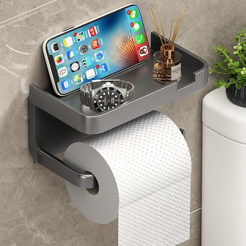 Bathroom toilet paper box roll paper towel holder without punching wall-mounted storage household bathroom storage rack to place paper tubes