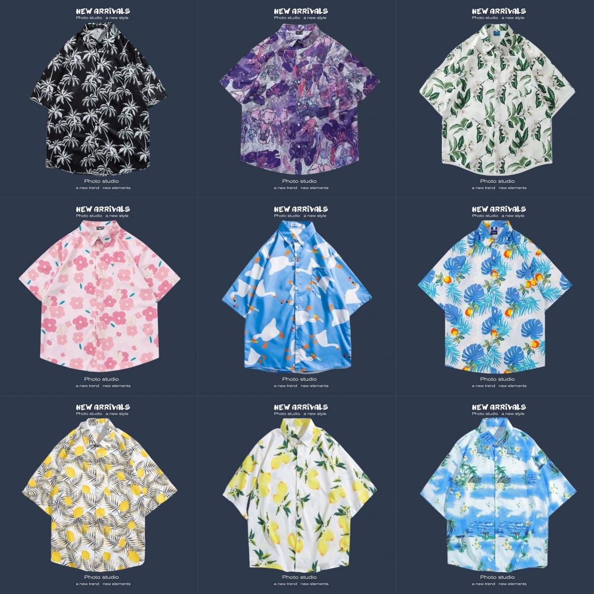 Гавайская пара летняя рубашка с короткими рукавами, нишевые свободные ретро дикий прилив, повседневные кардиганы производителей оптом