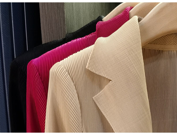 Áo blazer nữ một nút xếp ly tay dài cao cấp mùa xuân hè — Màu tím, Màu đỏ hoa hồng, Màu hồng, Màu xanh lá chi tiết 39