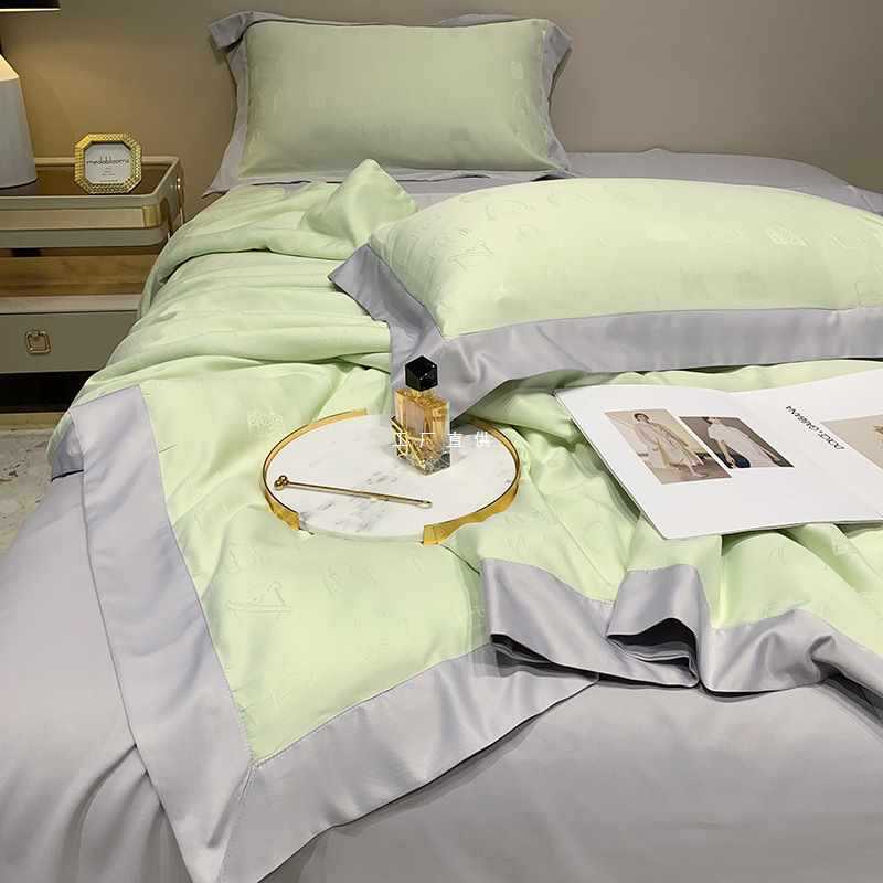 A5L提花冰絲夏涼被四件套夏季天絲可水洗夏被絲滑涼爽裸睡空調被