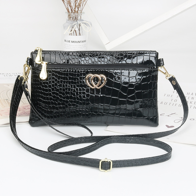 European and American Cross-Border Fashion New Glossy Patent Leather Women's Bag Crossbody Bag Casual Crocodile Pattern Women's Clutch Bag Women's Small Bag European and American Cross-Border Fashion New Glossy Patent Leather Women's Bag Crossbody Bag Casual Crocodile Pattern Women's Clutch Bag Women's Small Bag