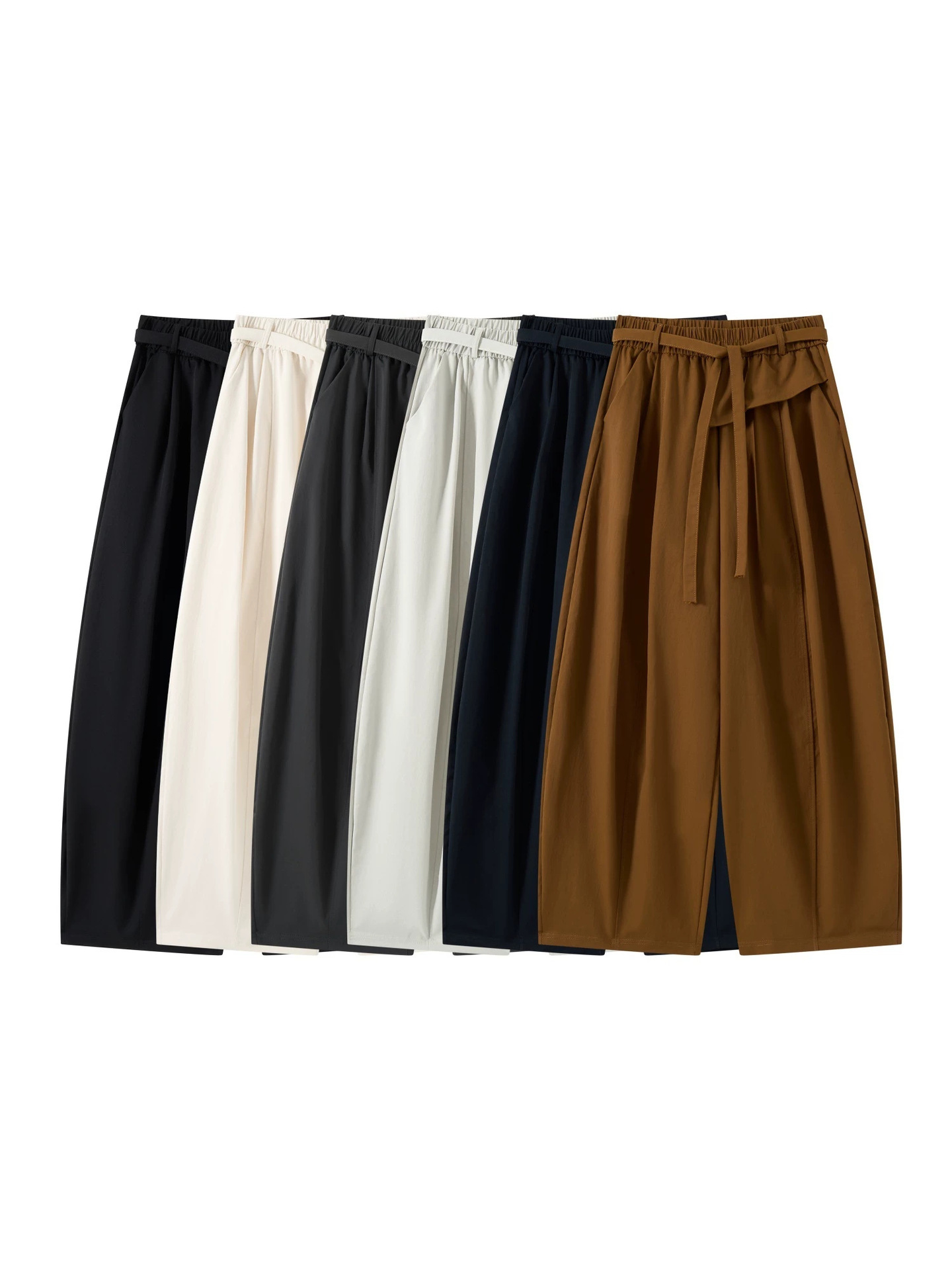 Zhu Feiyan 2026 Autumn New Curved Wide-Leg Pants Elastic High-Waist Loose Banana Pants with Waistband Casual Pants for Women