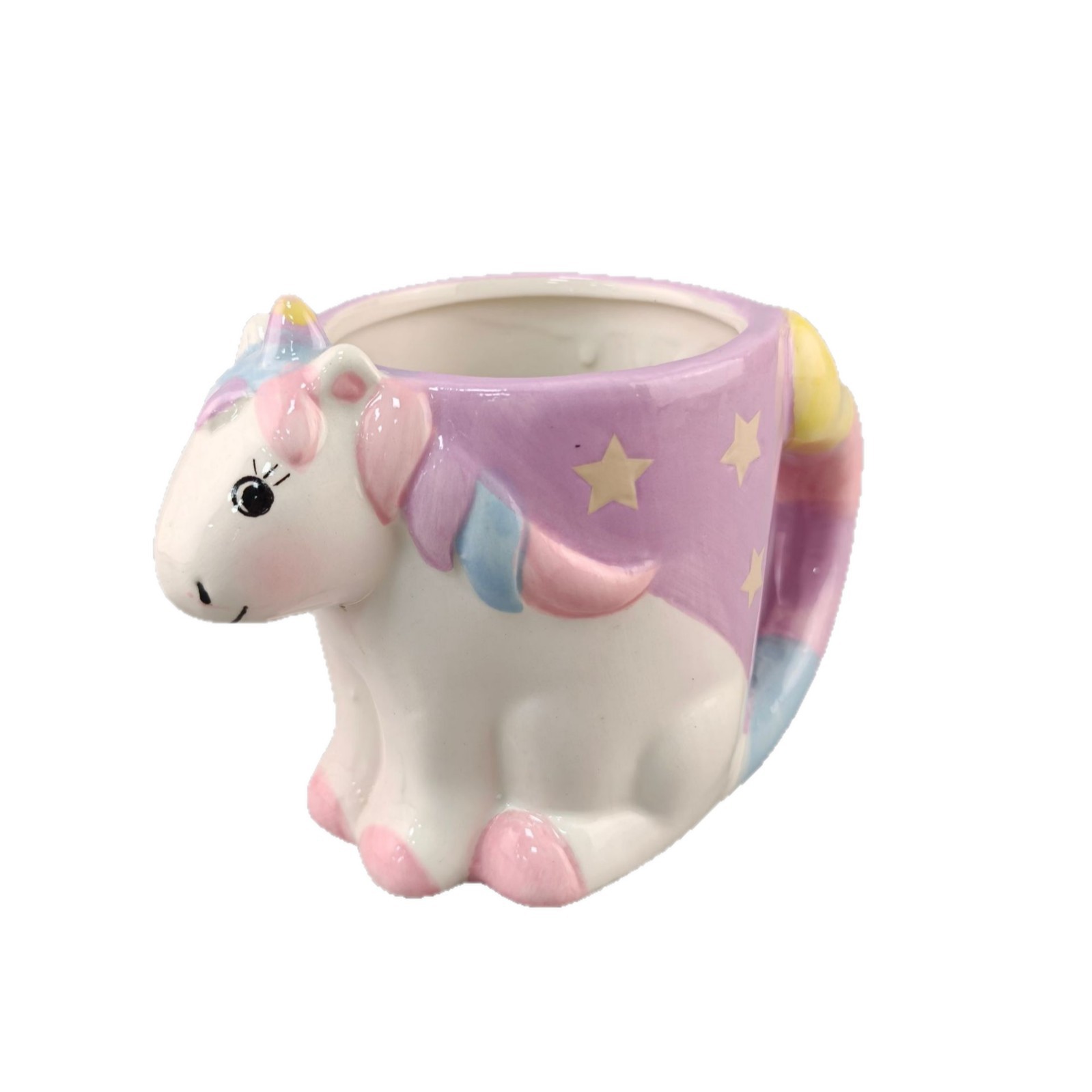 Inventario creativo de cerámica lindo unicornio taza de animales taza de leche taza de oficina de cerámica artesanía