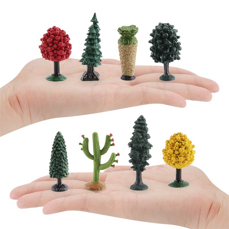 Simulación sólido mini árbol traje Arce Elm Juniper cactus Sequoia escritorio decoración estática modelo