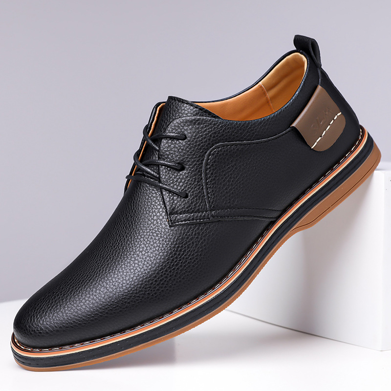 Foreign Trade Cross-Border 48 Large Size Shoes 2025 Spring & Fall New Men's Lace-Up Daily Casual Leather Shoes Men's Flats 202