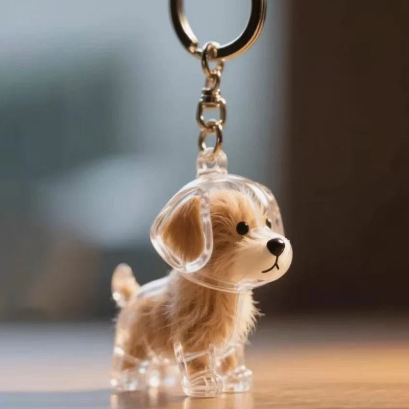 子猫と子犬透明毛収納ボックスかわいい動物毛玉収納ペンダント装飾記念ダストボックスギフト|undefined