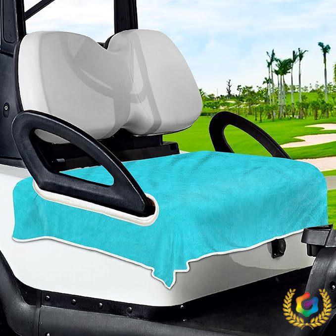 ✅高尔夫球车座套高尔夫球车座椅易清洁防尘纯色毛巾毯坐垫厂家批