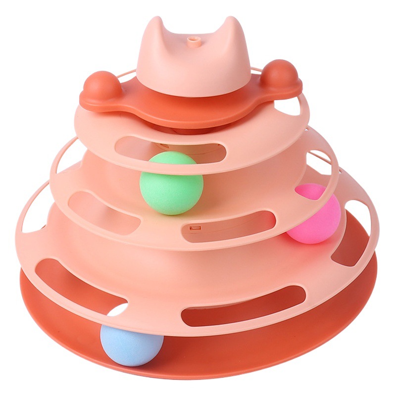 Juguete giratorio de cuatro niveles para gatos, para entretenimiento y alivio del aburrimiento, juguete interactivo para gatos, suministros para mascotas directamente de la fábrica.