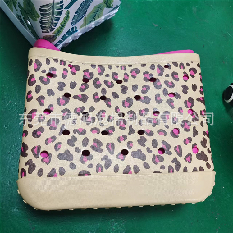 欧美时尚户外印花EVA沙滩包手提收纳包洞洞包大小型号现货