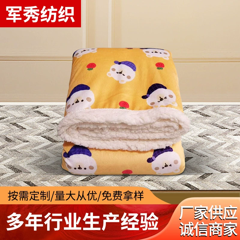 Детское одеяло из плюша с двойным слоем, индивидуального дизайна, с мультяшными персонажами, для осени и зимы, небольшое, в подарок.