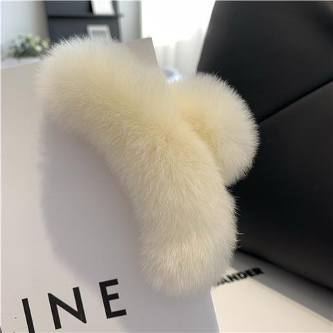 秋冬の真のレッグウサギの毛玉は大きいサイズの毛のヘアピンの後頭部のサメのクリップのヘアピンの髪飾りの新年の爆発金をつかみます。|undefined