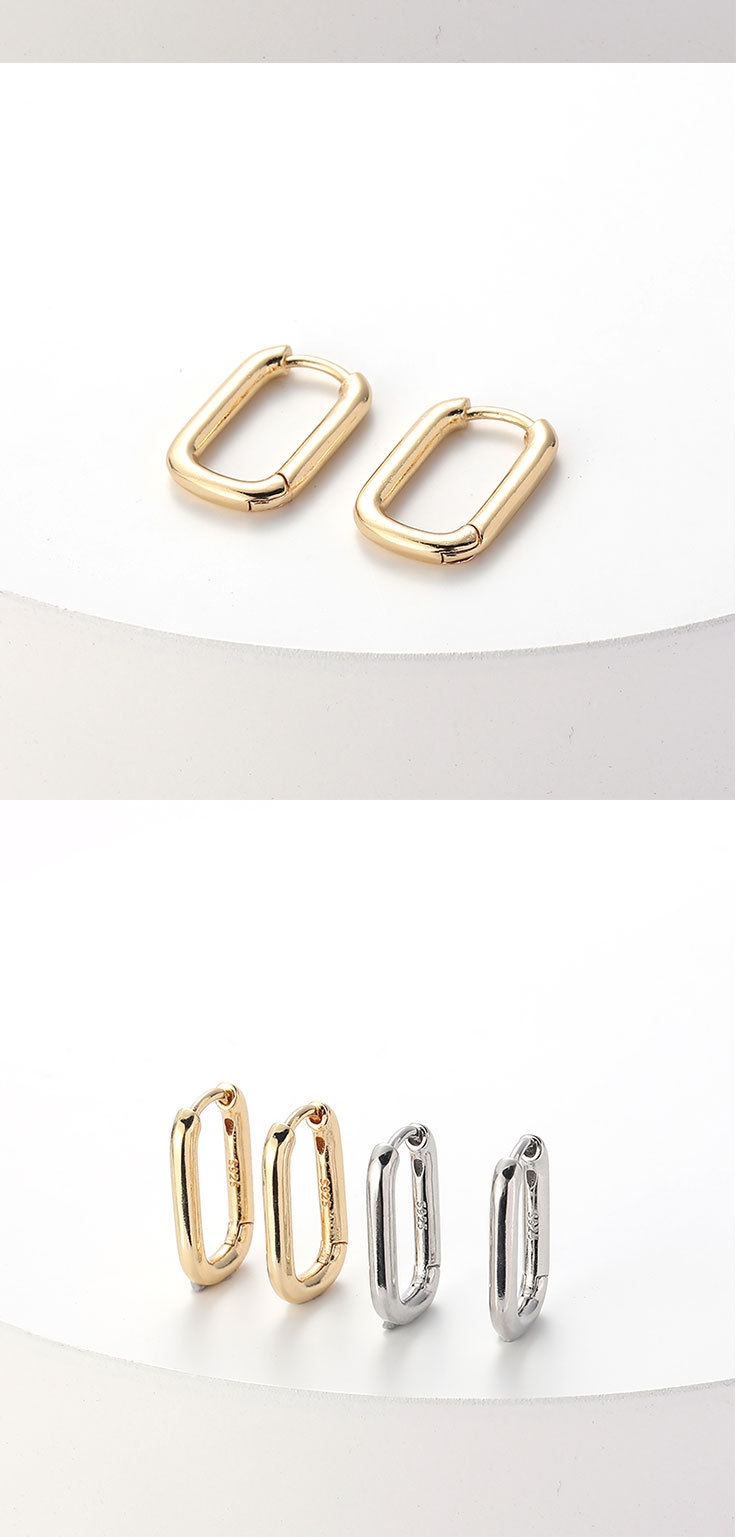 simple gold plated simple O-shaped copper earrings