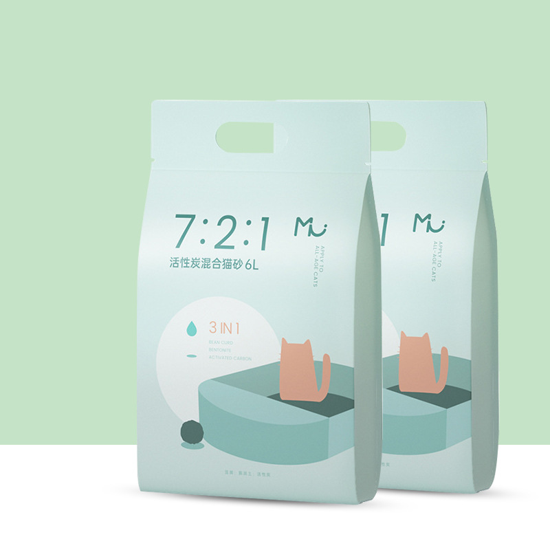 Cat supplies mixed tofu bentonite cat litter activated carbon original tofu cat litter clumping deodorizing