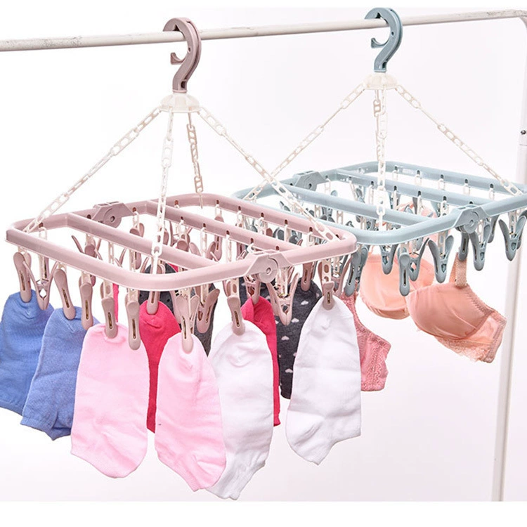 Plastic hanger, children's socks, windproof drying rack, 32