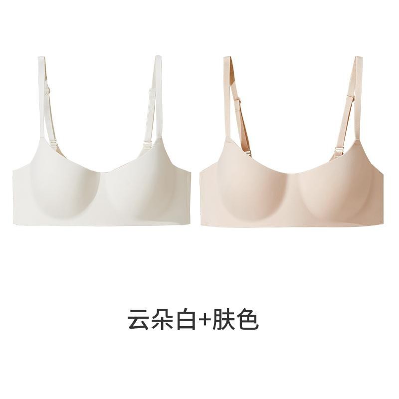 Dailuofei ソフトでぴったりフィット、スリムでスリムな夏用シームレス女性用ブラジャー、小胸と中胸の女の子向けの薄い滑らかな下着|undefined