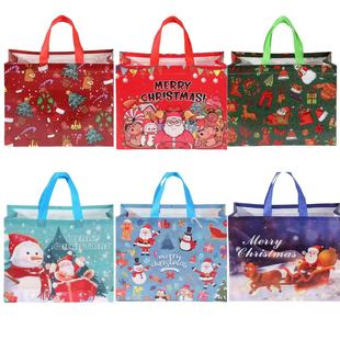 Large Capacity Christmas Tote Bag Non Woven Bag Snowman Laminated Shopping Bag Amazon Wholesale in stock Bag