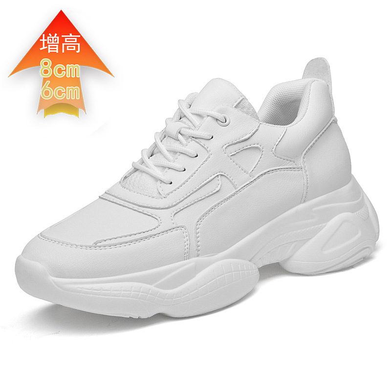 Men's Shoes Invisible 8cm Inner Height Increase New Fashionable Shoes White Shoes Thick Sole High Heel Torre Shoes Sports Casual Shoes for Men