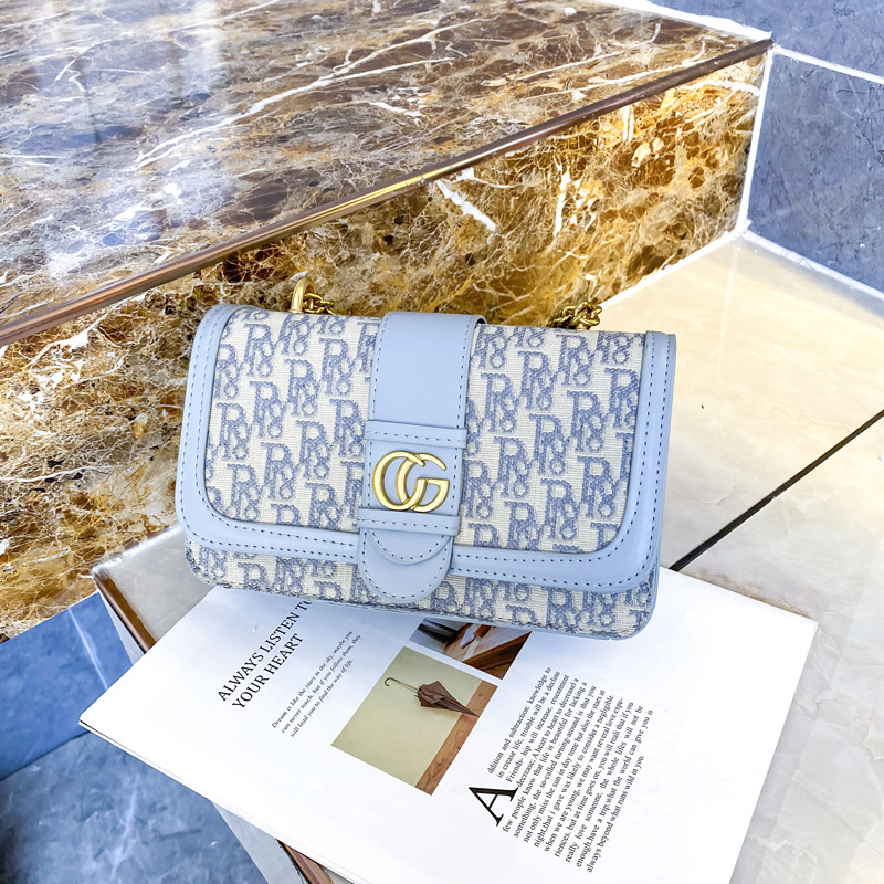 2024 봄 새로운 하이 엔드 패션 체인 작은 스퀘어 백 트렌디 한 올 매치 GG 어깨 크로스 바디 백