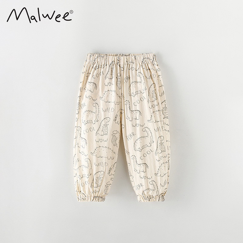Malwee transfronterizo verano nuevo pantalones infantiles cómodos pantalones infantiles sueltos transpirables pantalones diarios ociosos a prueba de mosquitos