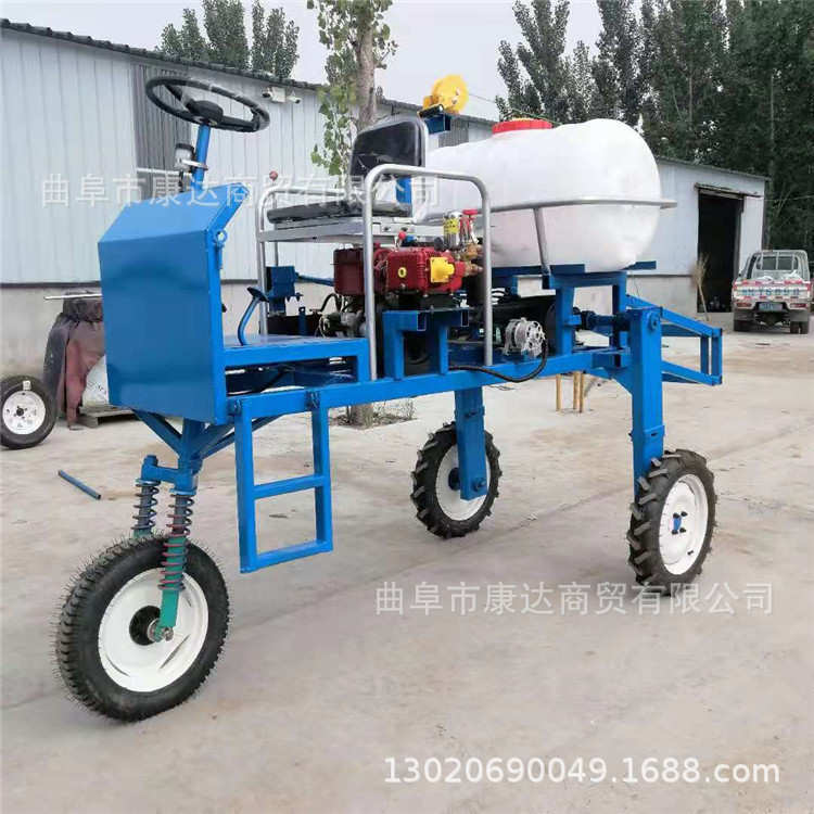 湖北半夏药材打药机 四轮打药机自走式 轮距可调打药机