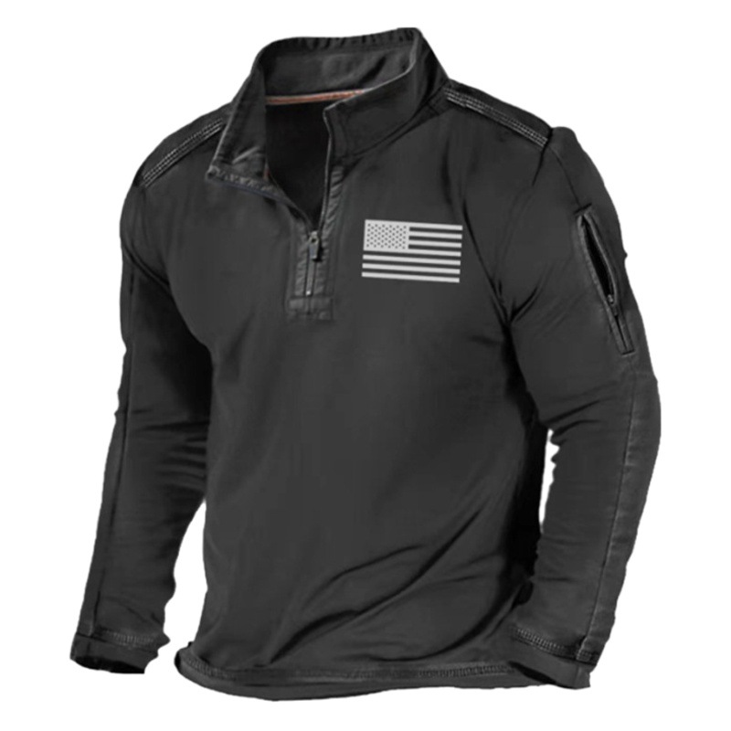 2022 Comercio exterior ropa de hombre Amazon hombres deportes al aire libre moda cremallera collar manga larga estiramiento salud paño suéter