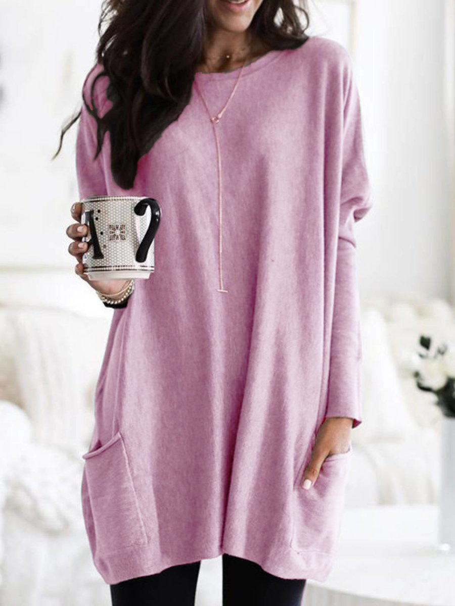 2023アマゾンebay速売通wish新欧米秋長袖カジュアルポケットtシャツ上着女装